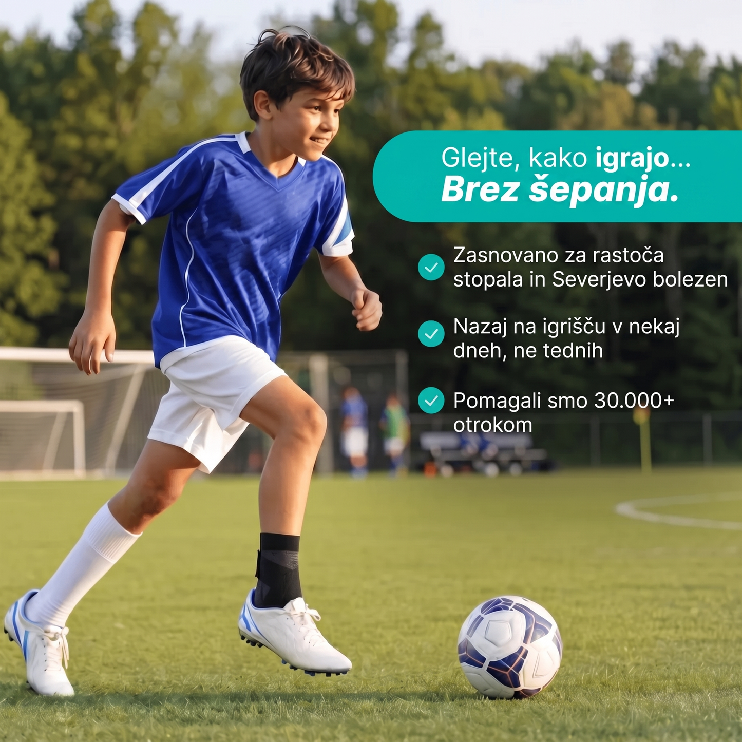 RecoverX – Podporni rokav za peto in rastno ploščico za mlade